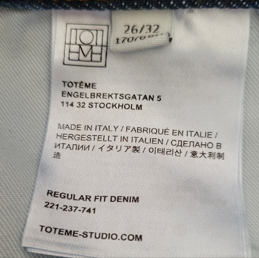 Toteme Slim Straight High Waist Blue Denim Jeans Cotton Dark Vintage Wash Size26 - Picture 10 of 14